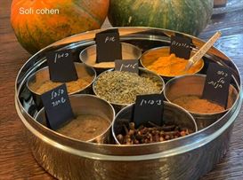 קופסת תבלינים הודית מהודרת בחלקה שקופה  Masala Dabba with see through lid אינדיאן סטור