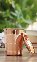 כוס נחושת עם כיסוי Copper glass with lid אינדיאן סטור